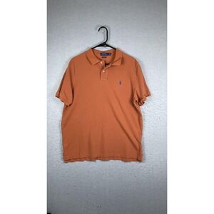 Polo Ralph‎ Lauren Polo Shirt Mens Large Orange Classic Fit Short Sleeve Casual